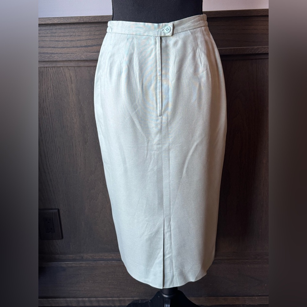 Seville light Mint Green vintage Skirt and blazerjacket Set business size 8 - Picture 7 of 8
